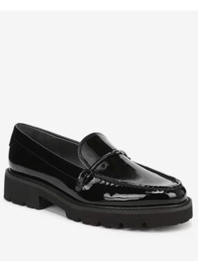 Franco Sarto Black Patent Lug Sole Senna Loafer